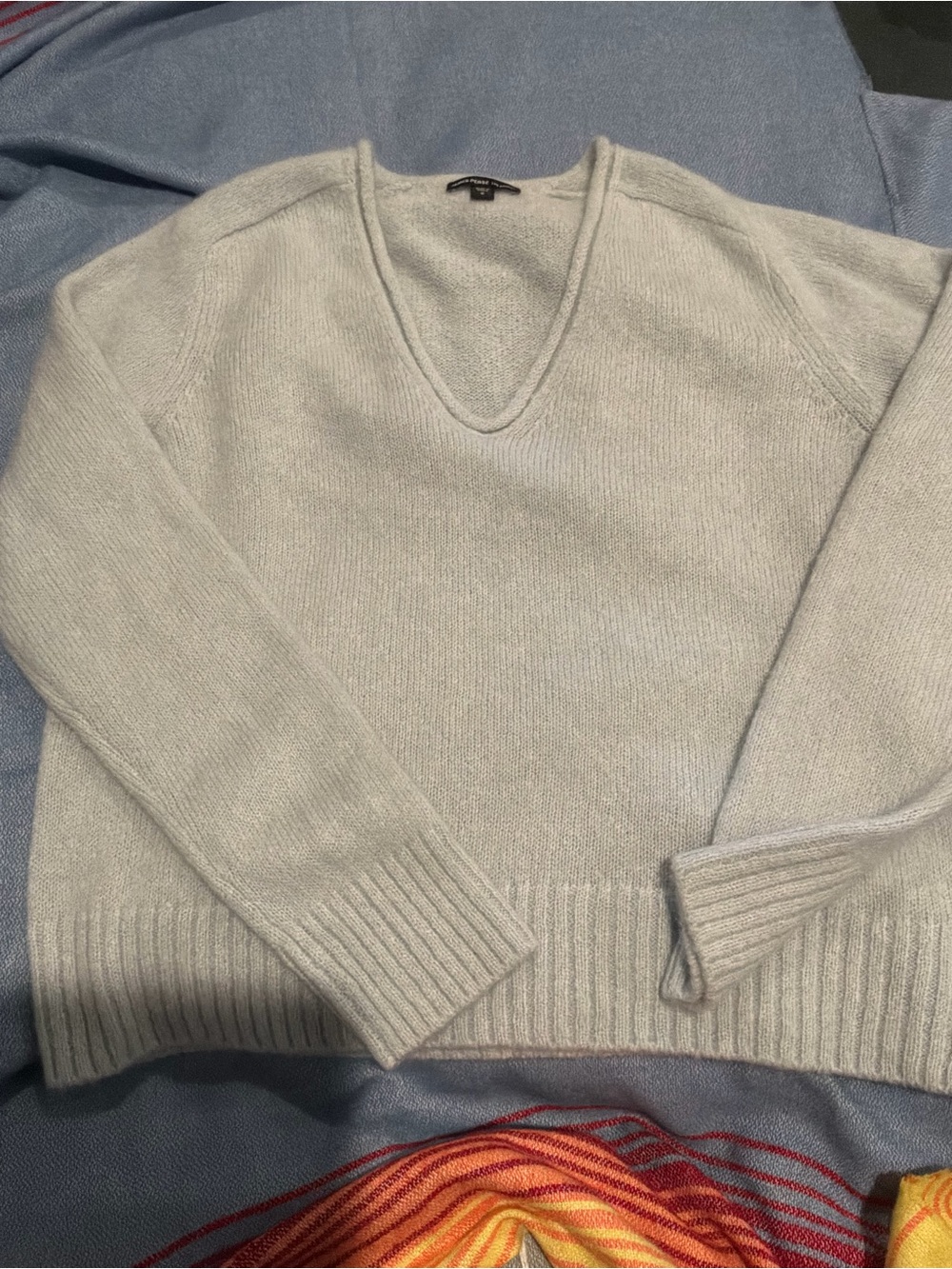 Vince Light Gray V-Neck Sweater